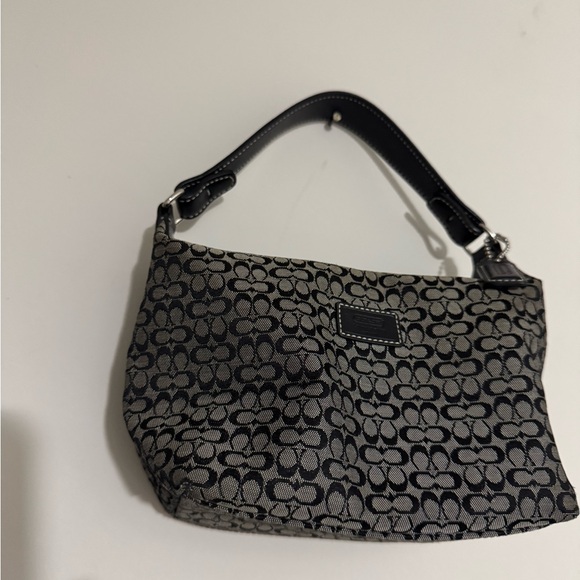 Coach Black and Gray Signature Shoulder Bag - Picture 3 of 14